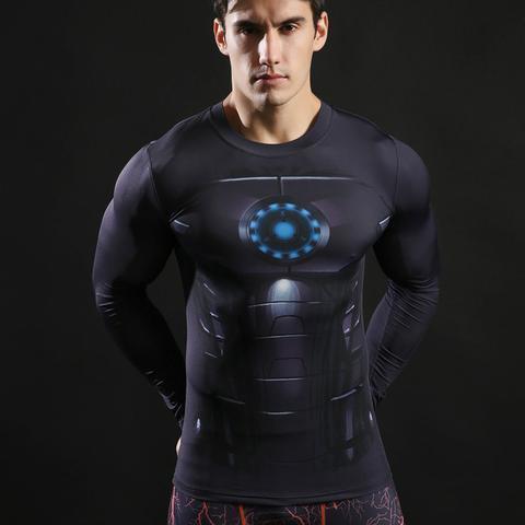 Iron Man 3 "Mark Xviii" Compression Long Sleeve Rash Guard-RashGuardStore