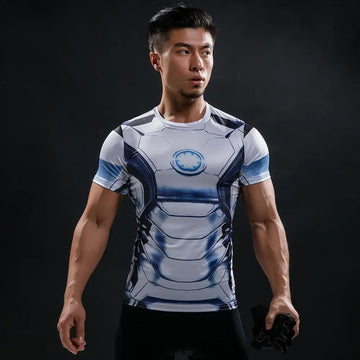 Iron Man "Mark Ii" Short Sleeve Compression Rash Guard-RashGuardStore