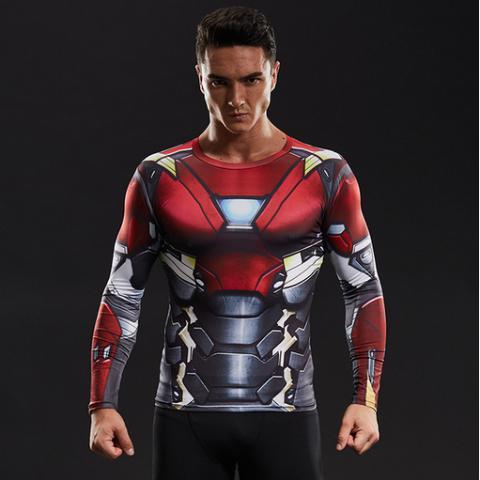 Iron Man "Mark Xvii" Compression Long Sleeve Rash Guard-RashGuardStore
