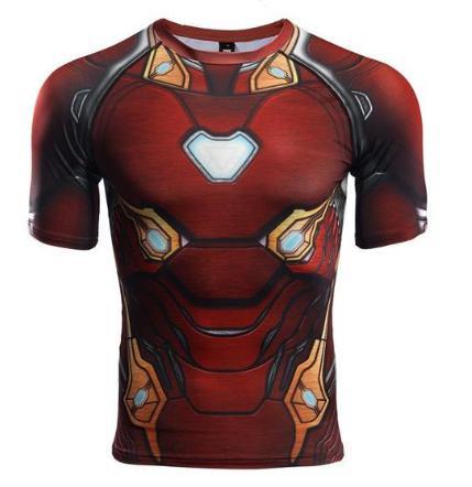 Iron Man "Nano Tech" Infinity War Compression Short Sleeve Rash Guard-RashGuardStore