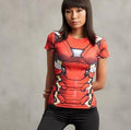 Iron Man Women's Compression Short Sleeve Rashguard-RashGuardStore