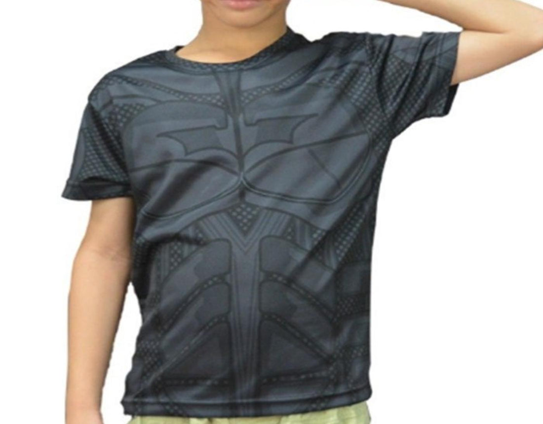 Kid's Batman Animated Short Sleeve Compression Rash Guard-RashGuardStore