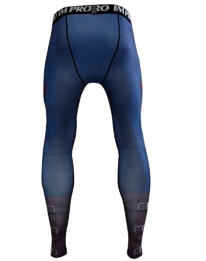 Men's Captain America Steve Rogers 'End Game' Premium Compression Leggings Spats-RashGuardStore