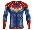Men's Captain Marvel Carol Danvers Compression Long Sleeve Rashguard-RashGuardStore
