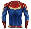 Men's Captain Marvel Carol Danvers Compression Long Sleeve Rashguard-RashGuardStore