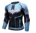 Men's Captain Marvel Carol Danvers 'Star Force' Green Kree Premium Compression Long Sleeve Rashguard-RashGuardStore