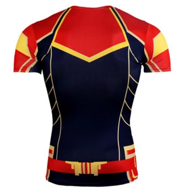 Men's Captain Marvel 'Mar-Vell' Compression Short Sleeve Rashguard-RashGuardStore