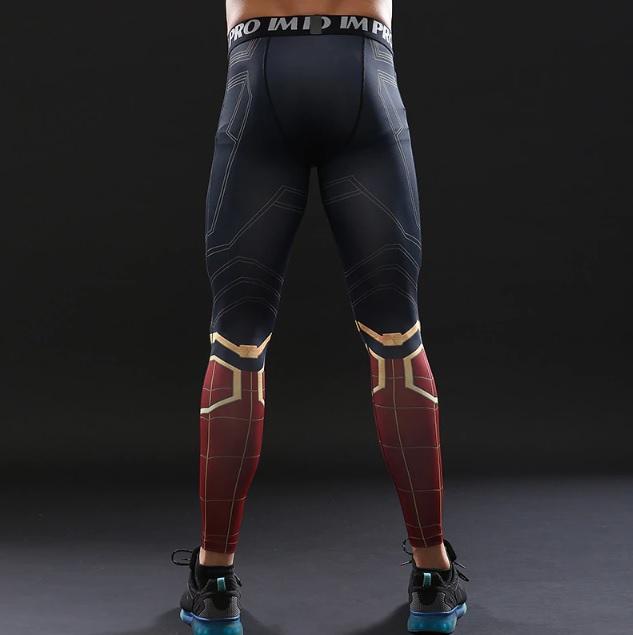 Men's Spiderman 'Iron Spider' Infinity War Compression Leggings Spats-RashGuardStore