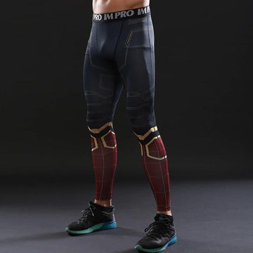 Men's Spiderman 'Iron Spider' Infinity War Compression Leggings Spats-RashGuardStore