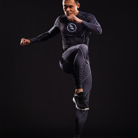 Men's The Flash "Zoom" Compression Leggings Grappling Spats-RashGuardStore