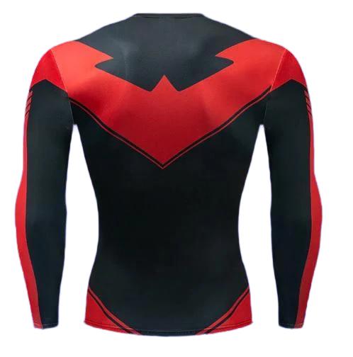 Nightwing 'Red' Long Sleeve Dri-Fit Rashguard-RashGuardStore