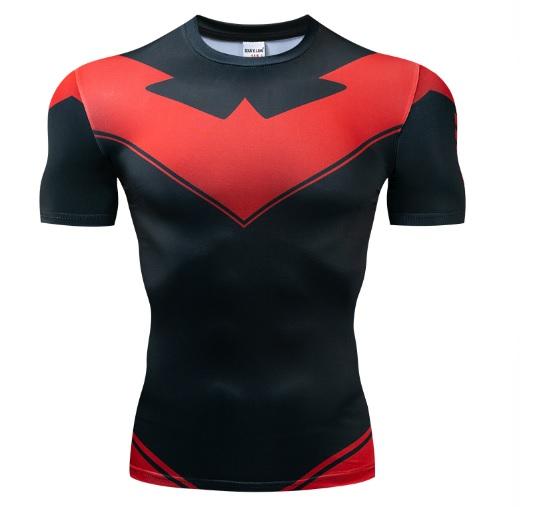 Nightwing 'Red' Short Sleeve Dri-Fit Rashguard-RashGuardStore