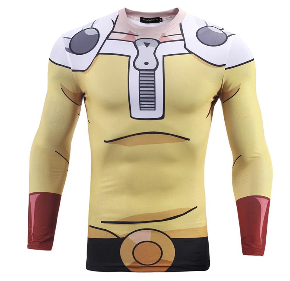 OnePunch Man 'Saitama' Compression Long Sleeve Rash Guard-RashGuardStore