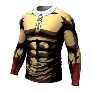 OnePunch Man 'Serious Saitama' Long Sleeve Compression RashGuard-RashGuardStore