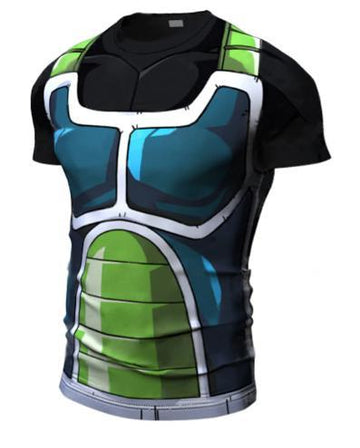 Onyx Bardock Armor Dragon Ball Z Short Sleeve Compression Rash Guard-RashGuardStore