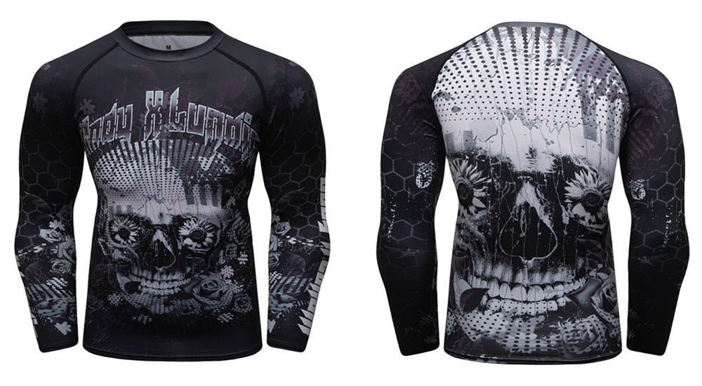 Sugar Skull Compression Elite Long Sleeve Rashguard