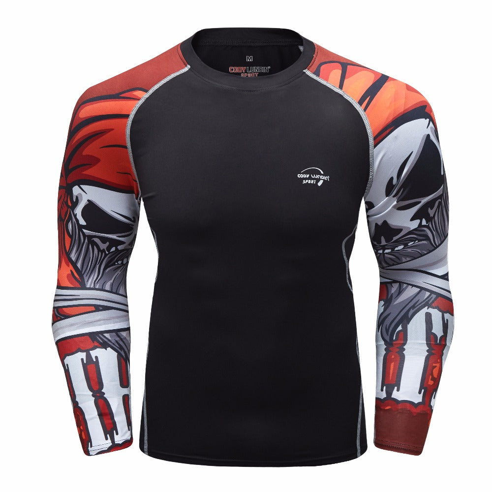 Skull Compression 'Pirates We Be' Elite Long Sleeve Rashguard