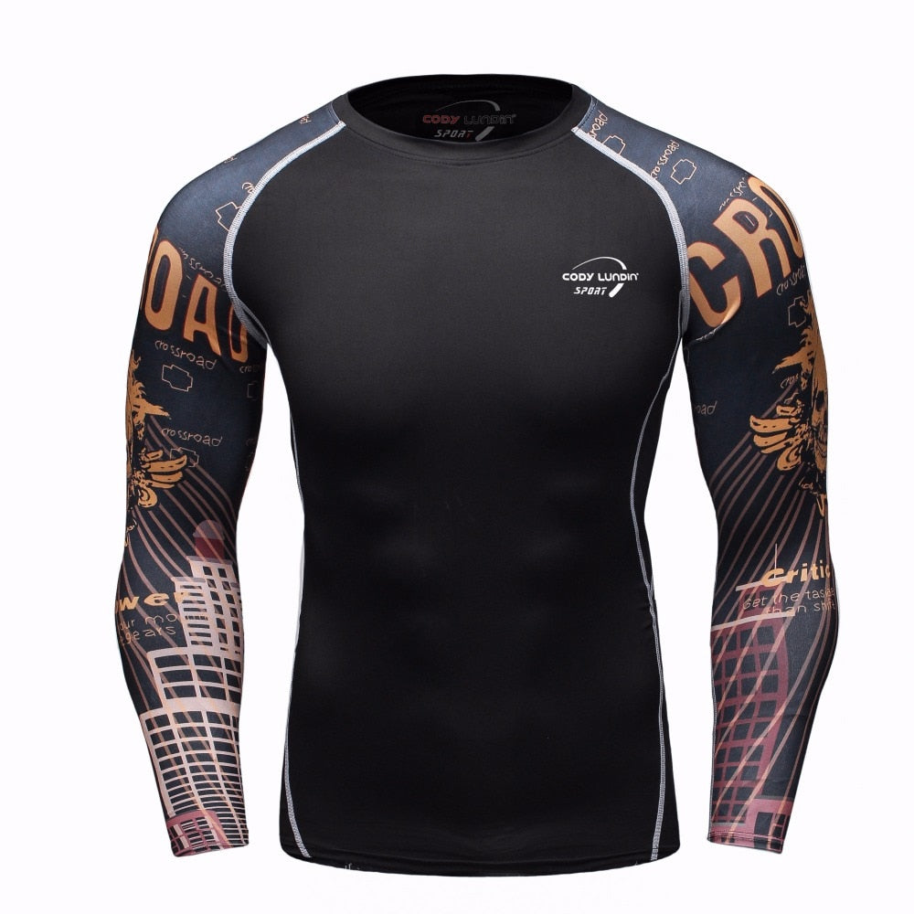 Skull Compression 'Cityscape' Elite Long Sleeve Rashguard