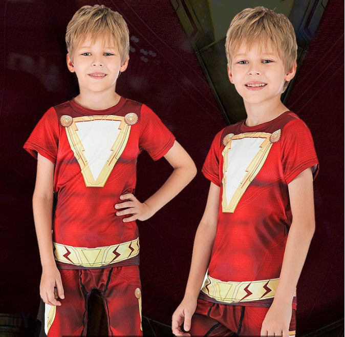 Kids Shazam Compression Rashguard Set