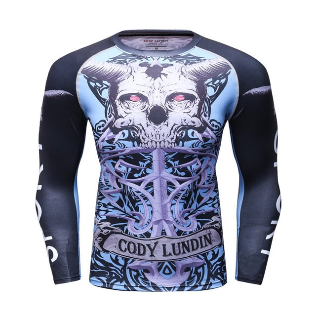 Skull Compression 'Horns' Elite Long Sleeve Rashguard