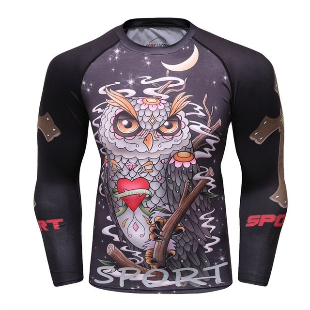 Owl Compression Elite Long Sleeve Rashguard