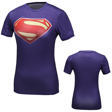 Women's Superman Compression 'At Earth's End' Short Sleeve Rashguard