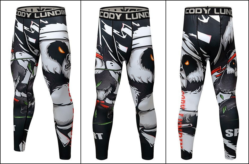 Panda 'Red Belt' Compression Leggings Spats