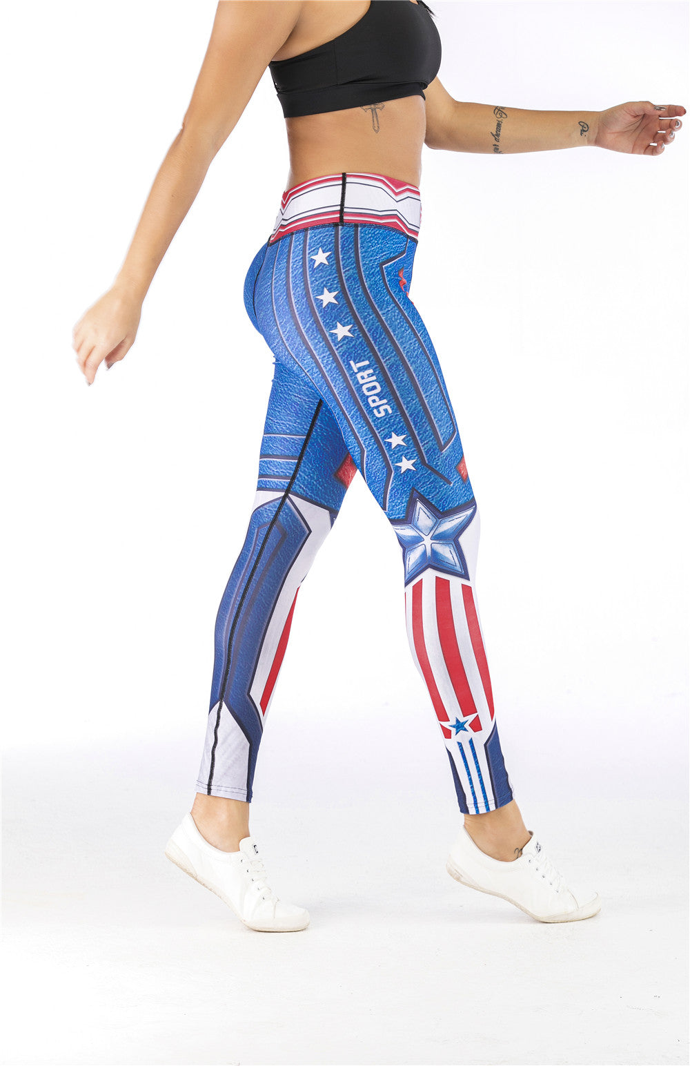 Women's Captain America 'Stars and Stripes' Leggings