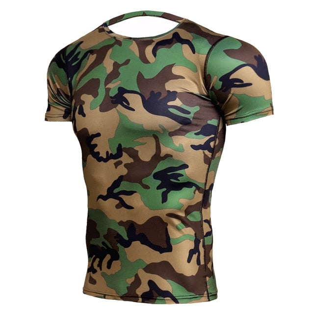 Camouflage Compression 'Jungle Camo' Short Sleeve Rashguard