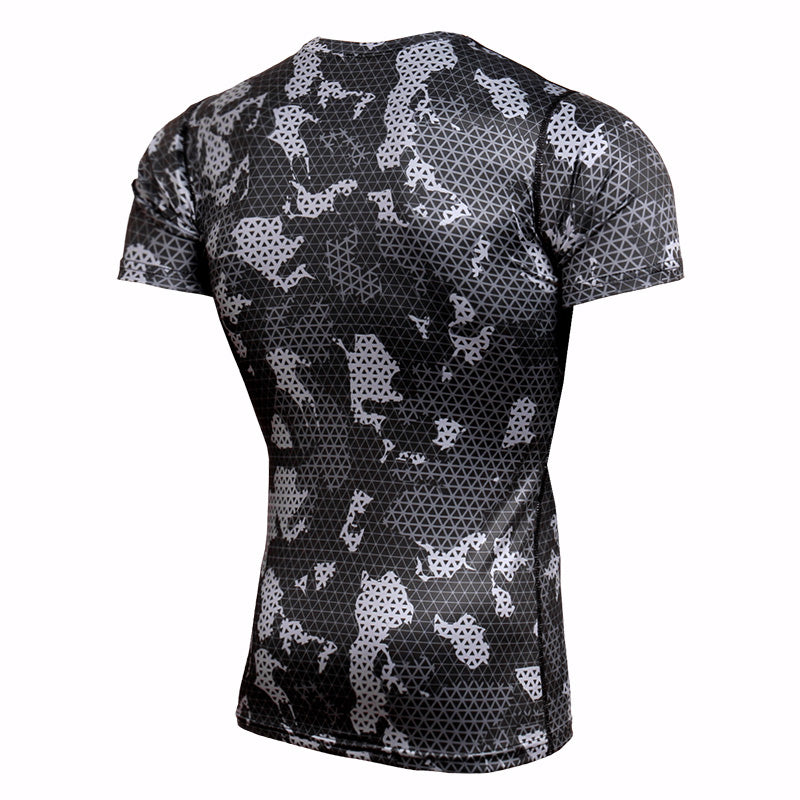 Camouflage Compression 'Winter Digital Camo' Short Sleeve Rashguard