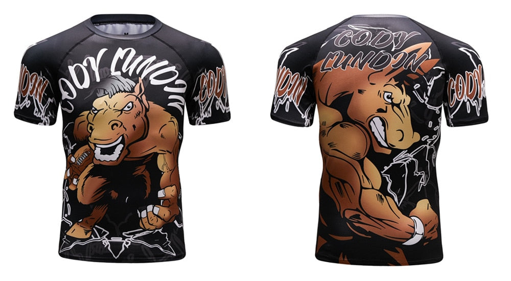 Stallion Horse Compression 'Get in the Ring' Elite Short Sleeve Rashguard