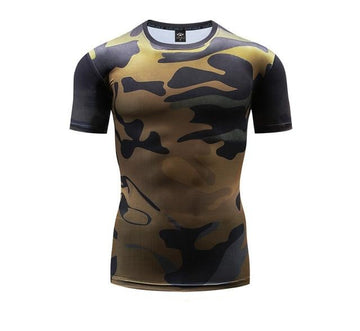 Camouflage Compression 'Liquid | Gold' Short Sleeve Rashguard