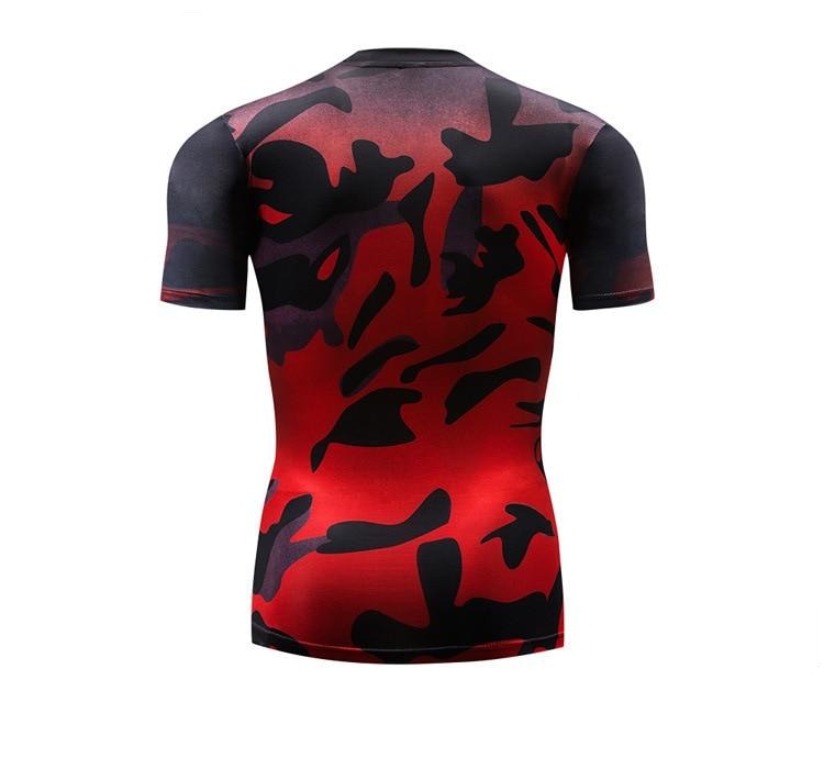 Camouflage Compression 'Liquid | Red' Short Sleeve Rashguard