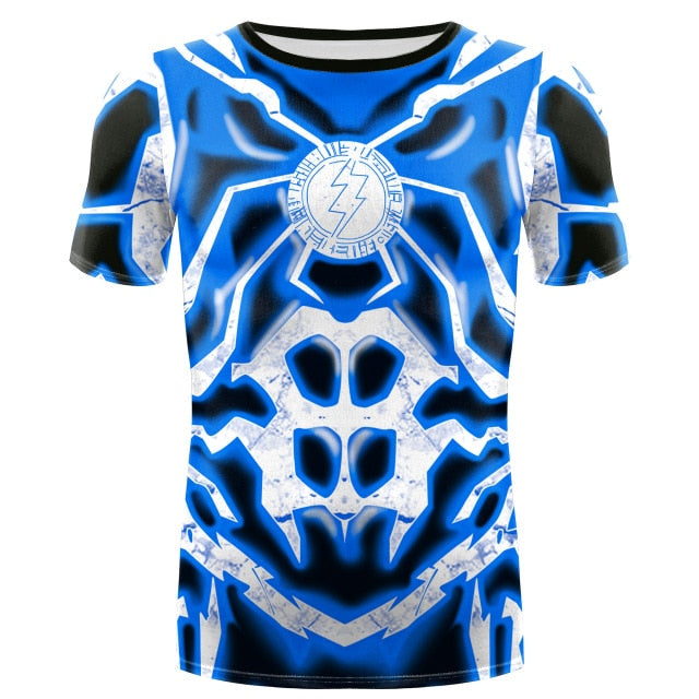 The Flash Compression 'Blue Lightning' Short Sleeve Rashguard