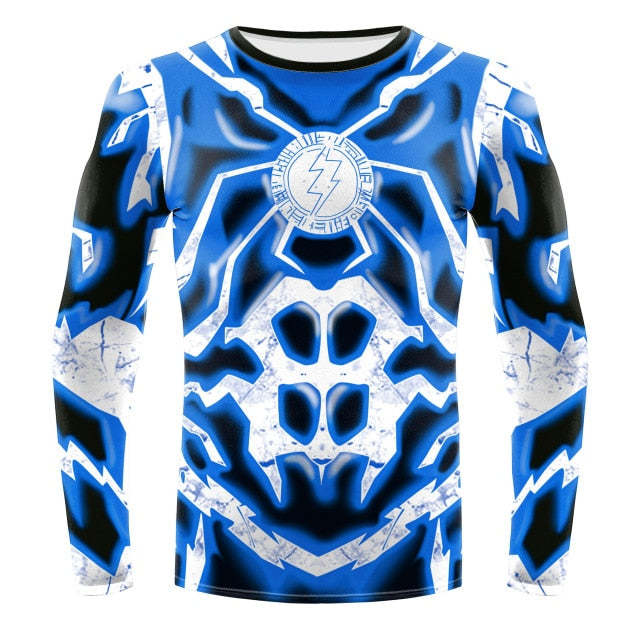 The Flash Compression 'Blue Lightning' Long Sleeve Rashguard