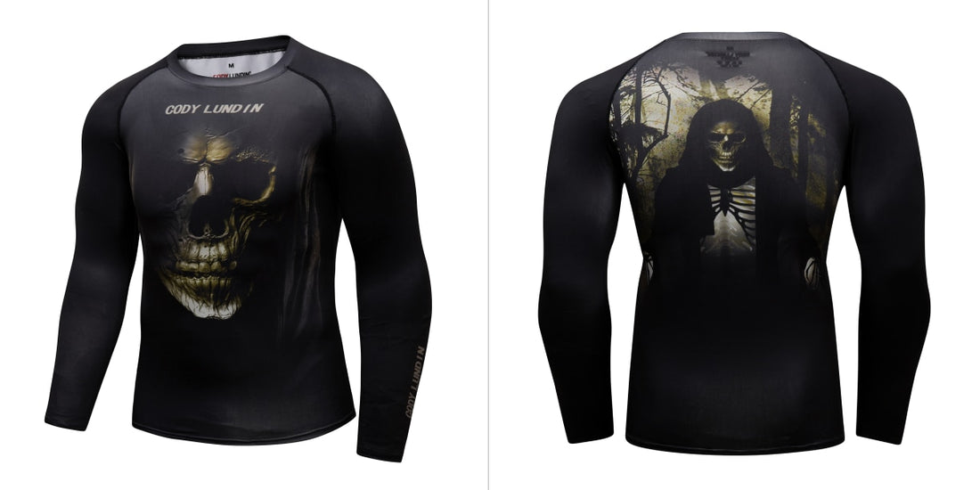 Skull Compression 'In the Shadows' Elite Long Sleeve Rashguard