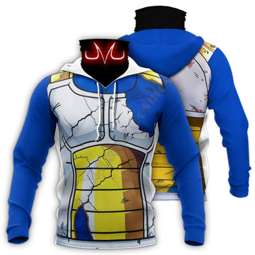 Dragon Ball Z 'Vegeta | Battle Damaged' Pullover Hoodie with Pull-Up Neck