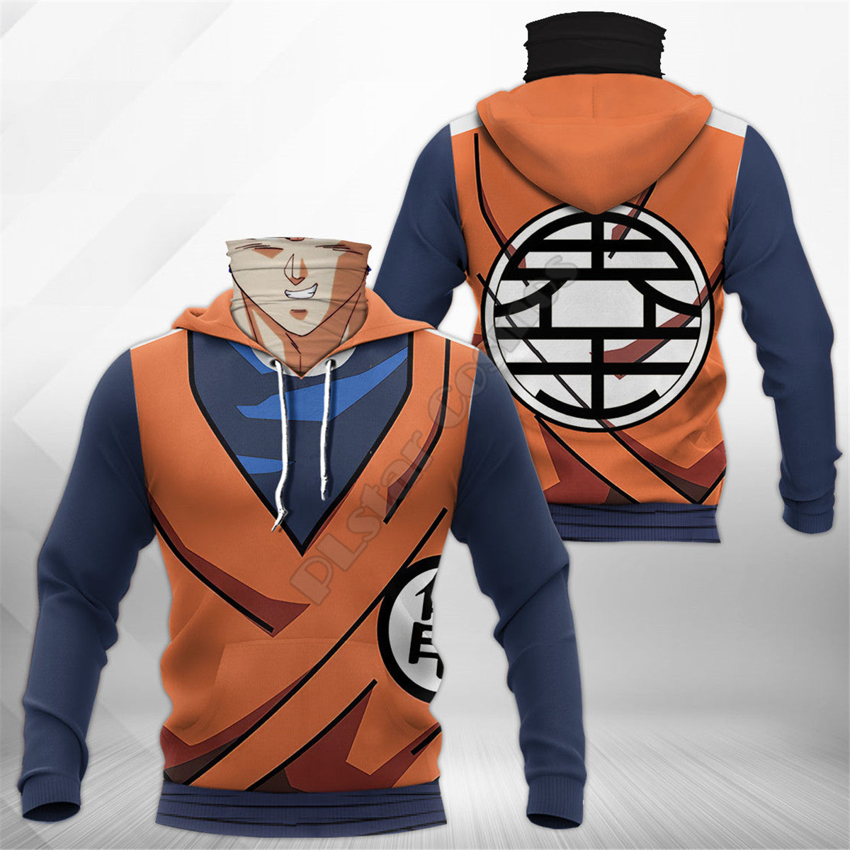 Dragon Ball Z 'Goku' Pullover Hoodie with Pull-Up Neck