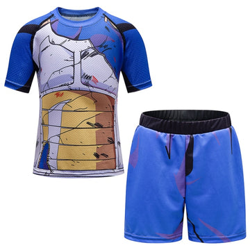 Kids Dragon Ball Z 'Vegeta | Battle Damaged' Short Sleeve Compression Short Set