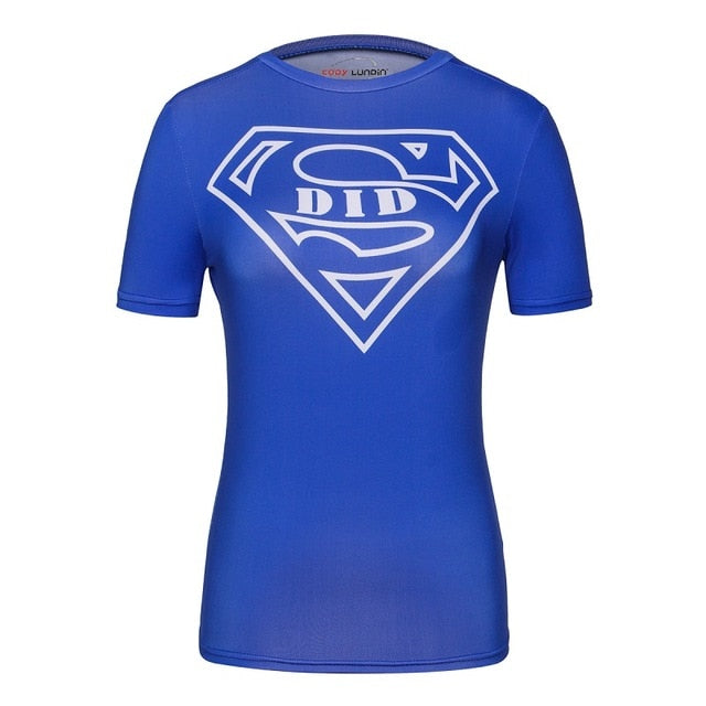 Women's Supergirl Compression 'S Did It' Short Sleeve Rashguard