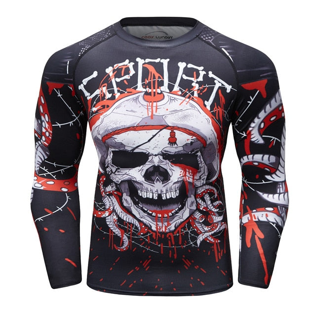 Skull Compression 'Kraken' Elite Long Sleeve Rashguard — RashGuardStore