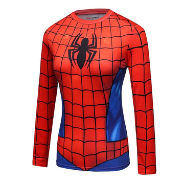 Women's Spider Man Compression 'Animated' Long Sleeve Rashguard