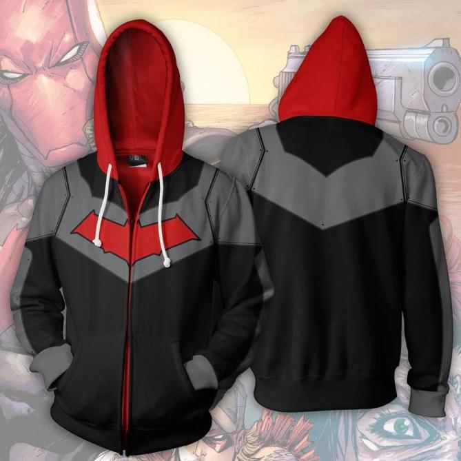 Red Hood Zip Up Hoodie-RashGuardStore