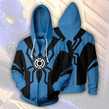Spiderman 'Blue Lantern' Zip Up Hoodie-RashGuardStore
