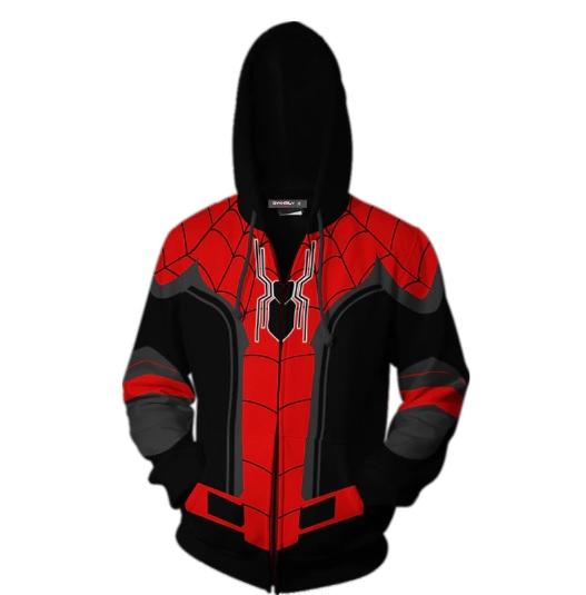 Spiderman 'Far From Home' Black Zip Up Hoodie-RashGuardStore