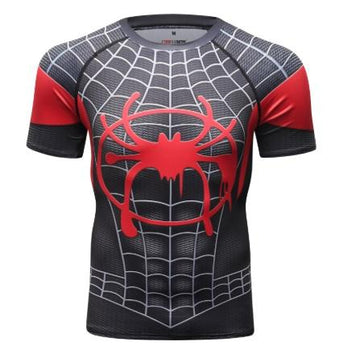 Spiderman 'Into The Spiderverse' Miles Morales Premium Compression Short Sleeve Rashguard-RashGuardStore