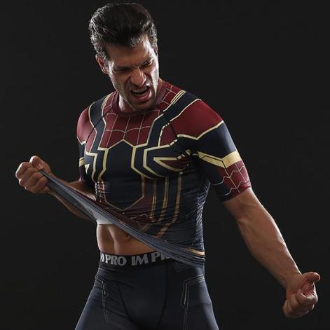 Spiderman "Iron Spider" Infinity War Compression Short Sleeve Rashguard-RashGuardStore