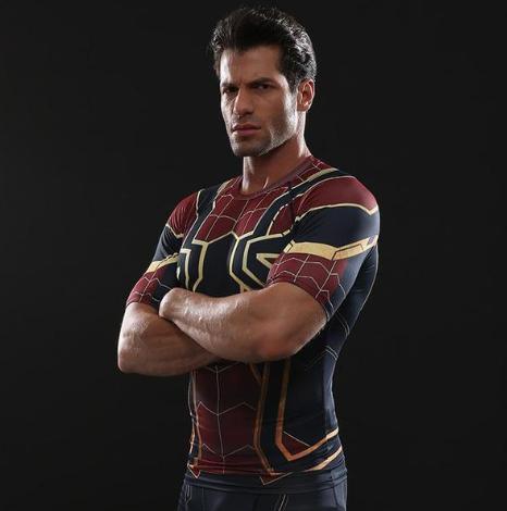 Spiderman "Iron Spider" Infinity War Compression Short Sleeve Rashguard-RashGuardStore