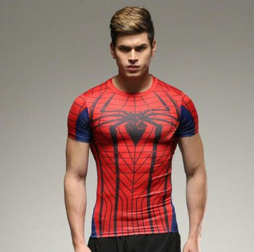 Spiderman "Sensational" Compression Short Sleeve Rashguard-RashGuardStore