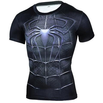 Spiderman "Spiderman 3" Short Sleeve Compression Rash Guard-RashGuardStore